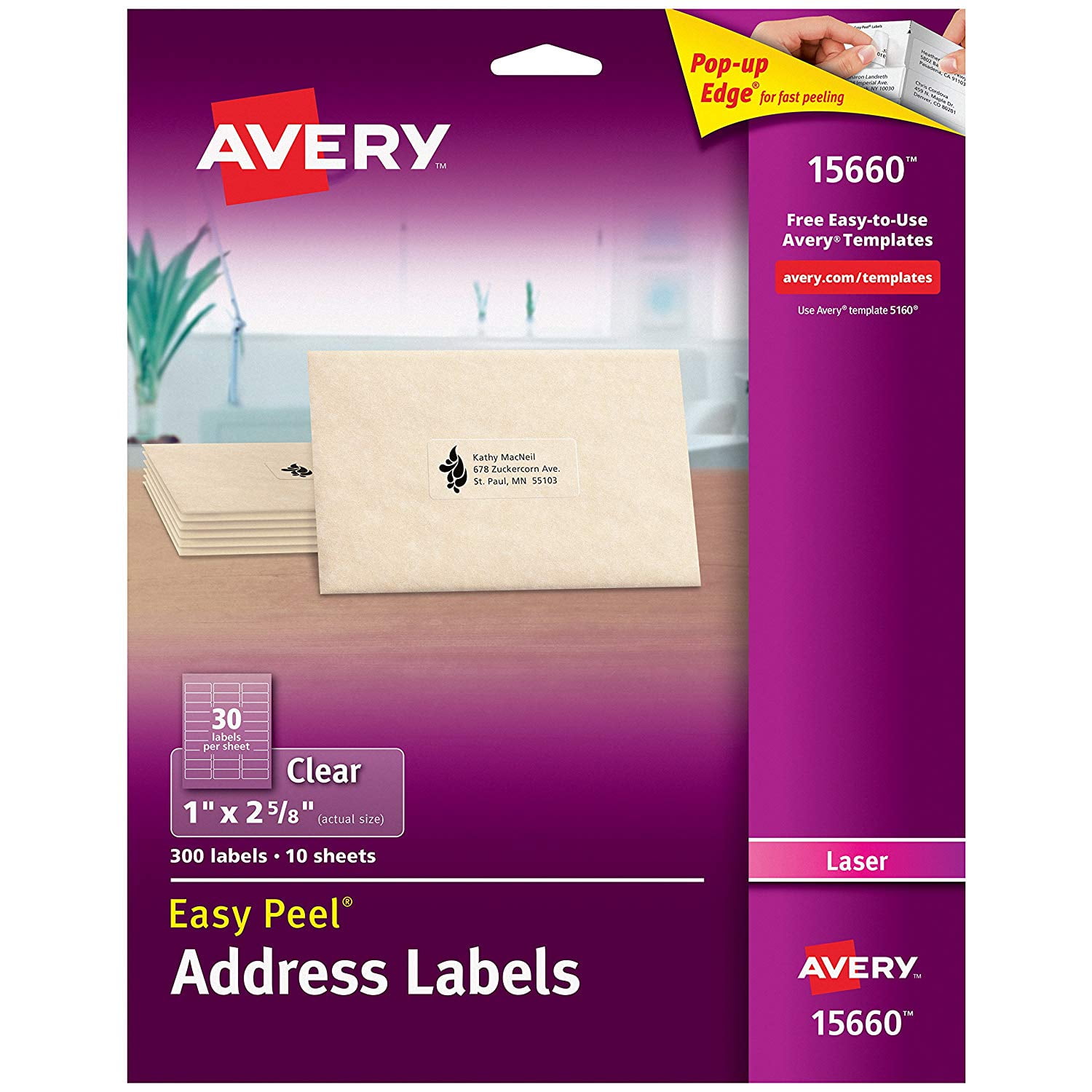 Matte Frosted Clear Address Labels For Laser Printers 1 X 2 5 8 300 