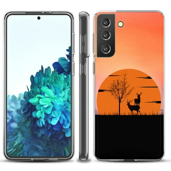 Slim-Fit TPU Protective Phone Case compatible with Samsung Galaxy S21  5G / S21 PLUS 5G, by OneToughShield ® - Sunset Deer