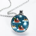 thumbnail image 2 of Christmas sled Stunning Glass Circular Pendant Necklace - Women's Necklaces Collection, 2 of 5
