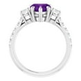 thumbnail image 4 of Pompeii 7mm Amethyst Three-Stone Diamond Heart Shape Ring in 14k White or Yellow Gold, 4 of 4
