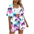 thumbnail image 5 of Nmnitkp Women's Hawaiian Vacation Outfits Tropical Print Shirt and Shorts Set Floral Short Sleeve Button Down Shirts Outfits Beach Sets Resort Wear S-2XL, 5 of 7
