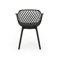 thumbnail image 4 of Noble House Poppy Plastic Patio Dining Arm Chair in Black (Set of 2), 4 of 8