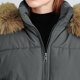 thumbnail image 5 of Parkas de manga larga para mujer, otoño e invierno, con cuello de pelo grande y solapa, chaqueta acolchada de manga larga a la moda, abrigo para mujer, 5 of 8