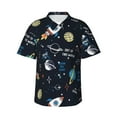 thumbnail image 2 of Xecao Space print Hawaiian shirt - a stylish short-sleeve button-down for men, perfect for casual beach and tropical outings., 2 of 9