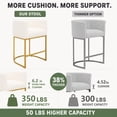 thumbnail image 5 of FANCROU 26" H Counter Height Bar Stools Set of 4, Fabric Barrel Stools with Back and Arms, Beige-Golden Leg, 5 of 11