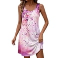 thumbnail image 5 of PNTUTB Summer Dress for Women Short Dress Fashionable Print Versatile Flattering Loose Comfortable Casual Round Neck Sleeveless Short Dress, 5 of 6