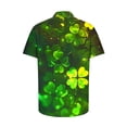 thumbnail image 2 of Ceisia Men's St. Patrick's Day Four-Leaf Clover Light Spot Print Short Sleeve Turndown Collar Stretch Casual Shirt Multicolor XXXXL Gifts, 2 of 5