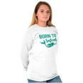 thumbnail image 4 of Mermaid Born to Swim Cute Water Lover Women's Long Sleeve T Shirt Brisco Brands S, 4 of 6