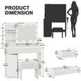 thumbnail image 3 of Astimey Makeup Vanity Desk with LED Lighted Mirror & Power Outlet, Vanity Set with Large Drawers, Cushioned Stool, 3 Color Lighting Modes Adjustable Brightness for Bedroom Studio (White), 3 of 7