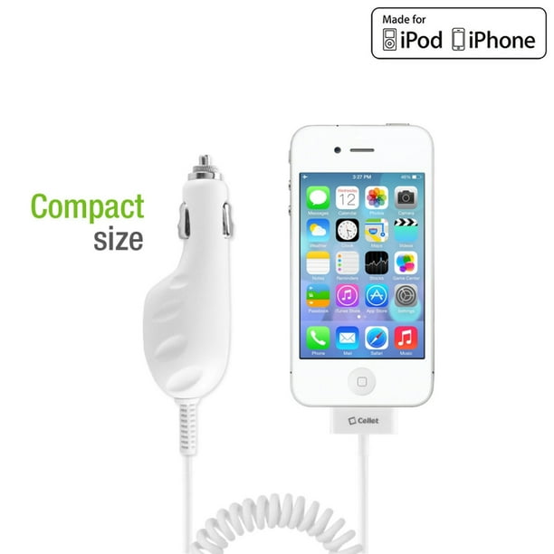 Cellet Car Charger For Apple Iphone 4s 4 3gs 3g Ipod Touch 4th 3rd 2nd Gen Nano 6th 5th 4th Gen Ipod Classic Walmart Com Walmart Com