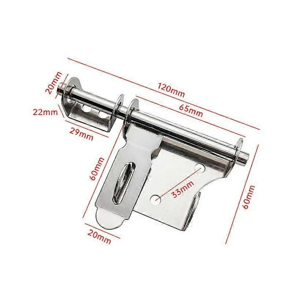 (4inch)Sliding Door Latch Bolt Latch Thickened Stainless Steel Solid Durable With Hole Anti-theft Door Bolt