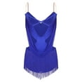 thumbnail image 2 of Hansber Women Latin Dance Dress Fringe Tassels Skirt Leotard Tango Cha-cha Salsa Rumba Performance Dancewear Royal Blue XS, 2 of 5