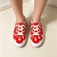 thumbnail image 4 of Willtoo Women’s Christmas Print Canvas Sneakers, Low Top Lace Up Holiday Casual Shoes Lightweight Non Slip Walking Footwear, 4 of 5