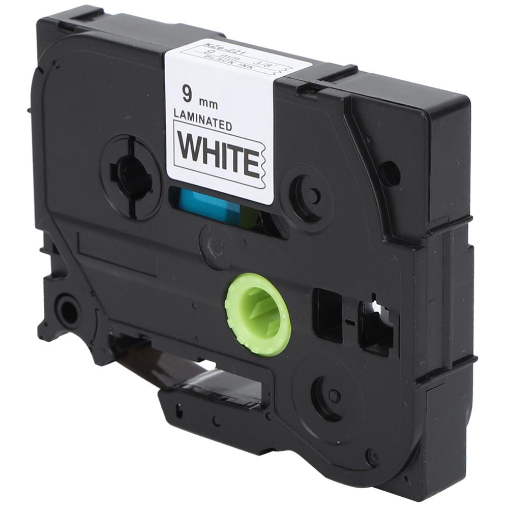 Mgaxyff Laminated Label Tape Black on White 9mm Label Maker Color Tape