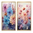 thumbnail image 2 of Designart "violet Tranquil Petals V" Abstract Botanicals Framed Wall Art Set Of 2 - Purple Floral Frame Gallery Set For Office Decor, 2 of 6