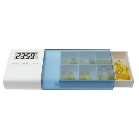 

Dust-proof Separated Pill Organizer Pill Box Case Electronic Timer Alarm Clock Reminder Medicine Storage Dispenser