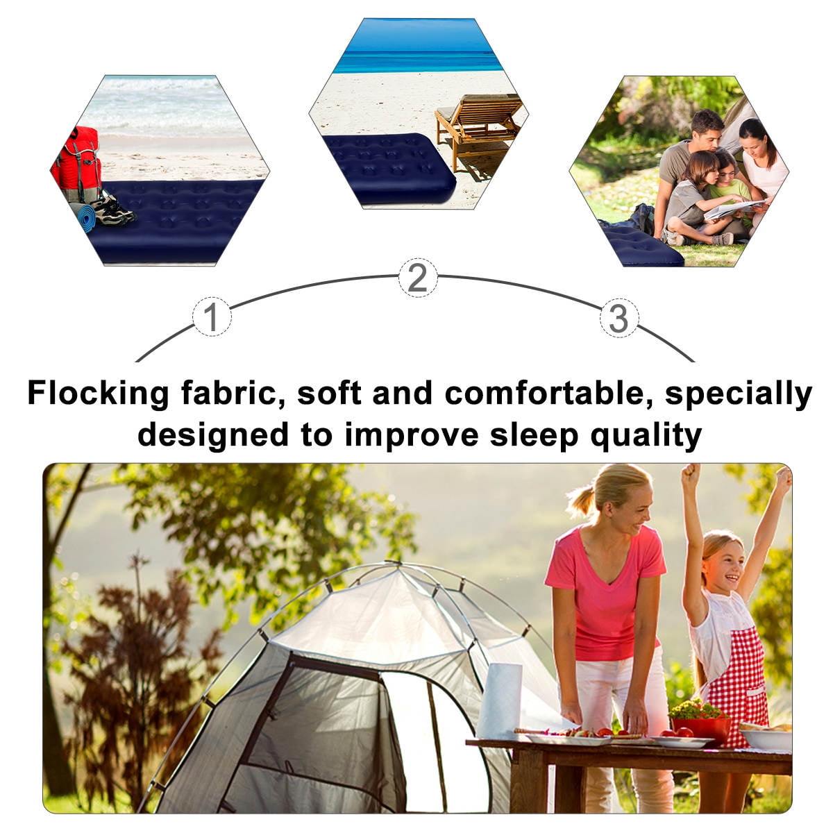 Masteelf  Camp Single Air Mattress Inflatable Beach Foldable Individual