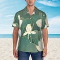 thumbnail image 4 of Lsque Lotus Golden Line pattern Hawaiian Shirt for Men, Unisex Summer Beach Casual Short Sleeve Button Down Shirts-Large, 4 of 9