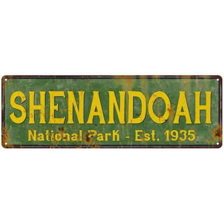 Shenandoah National Park Rustic Metal 6x18 Sign Cabin Wall Decor