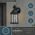 thumbnail image 5 of Auburn Aluminum 6.25-in. W 1 Light Black Motion Sensor Dusk to Dawn Outdoor Wall Lantern Clear Glass, 5 of 11