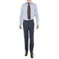 thumbnail image 4 of LN LUCIANO NATAZZI Men's Sharkskin 160'S Wool Suit Two Button Jacket 2 Piece French Blue, 4 of 7