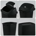 thumbnail image 6 of DynkoNA 10 Gallon Plastic Swing Top Trash Can, Pack of 4 Swing Top Trash Can for Kitchen, Office, Black, 6 of 6