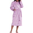thumbnail image 1 of Women Plush Fleece Robe Long Warm Bathrobe Shawl Collar/Hood, 1 of 6