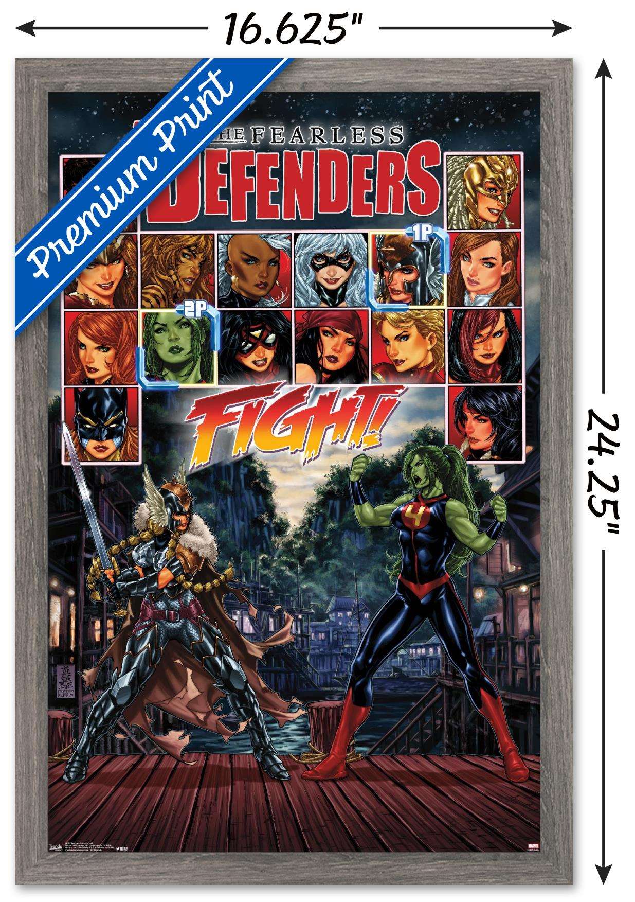 Marvel Comics - The Fearless Defenders - Fight! Wall Poster, 14.725" x 22.375", Framed
