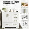 thumbnail image 3 of 36" Bathroom Vanity with Ceramic Sink, Floor Standing Single Basin Vanity Set Featuring 2 Soft-Close Doors & 4 Drawers, Gold Metal Handle White Cabinet for Modern Bathrooms, 3 of 7
