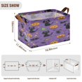 thumbnail image 4 of 2pcs Foldable Iron Frame Storage Basket Open Basket Bins Versatile Organizer for Laundry Bathroom Closet 16.9” x 11.4” x 10” Black Cats and Pumpkins Pattern, 4 of 7