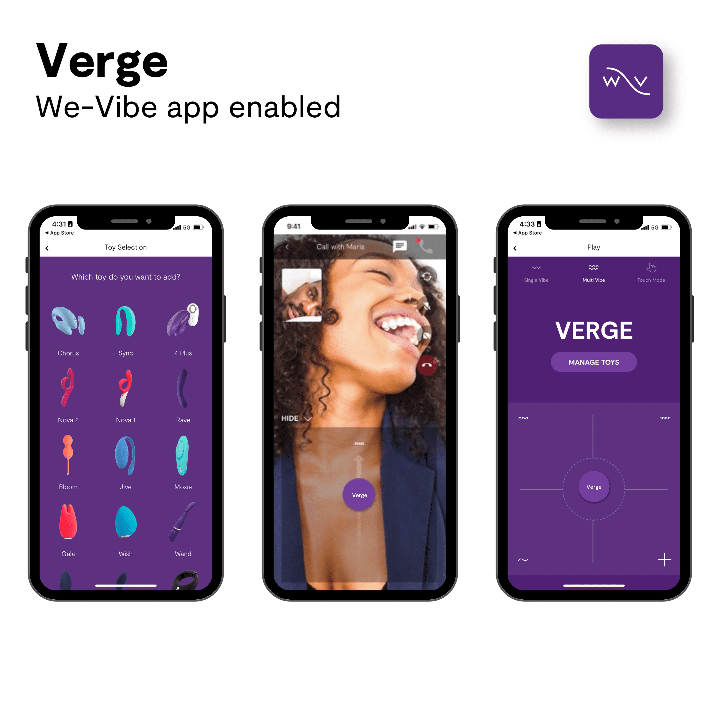 We-Vibe Verge Wearable Stimulation Ring with Remote and App, Slate 