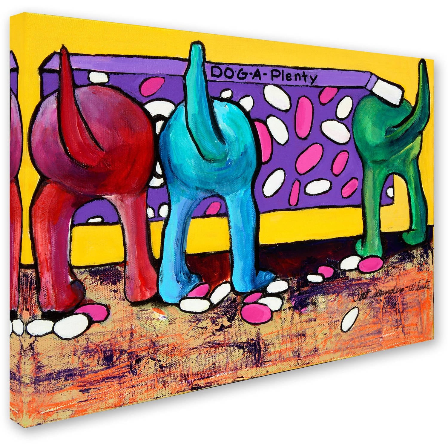Trademark Fine Art Pat Saunders-White 'Dog-A-Plenty' 14" x 19" Canvas Stretched (190836059393)
