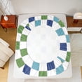 thumbnail image 5 of Feelyou Modern Buffalo Plaid Twin Sheet Sets for Teens, Blue Green Square Twin Fitted Sheet, Simple Fashion Style Flat Sheet, Microfiber Bedroom Decor, 3pcs, 5 of 7