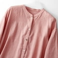 thumbnail image 4 of Timegard 3/4 Length Sleeve Tops for Women Stand Collar Button up Shirts Lightweight Casual Loose Blouse, 4 of 8