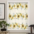 thumbnail image 4 of Sunflower Semi Sheer Curtains Drapes for Living Room, Bedroom, French Doors Window 96 Inches Long, Vintage Beige Bee Farm Botanical Flower Rod Pocket Chiffon Curtain Drapery Voile Draperies Panel, 4 of 6