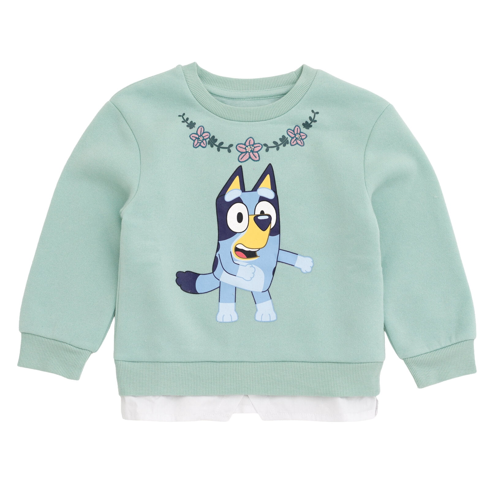Bluey Fleece Drop Shoulder Pullover Sweatshirt and Scuba Pleated Skort Outfit Set Toddler to Big Kid