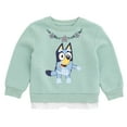 thumbnail image 3 of Bluey Fleece Drop Shoulder Pullover Sweatshirt and Scuba Pleated Skort Outfit Set Toddler to Big Kid, 3 of 5
