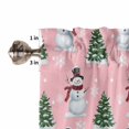 thumbnail image 5 of Christmas Kitchen Curtains and Valances Set, Winter Snowman Christmas Tree Snowflakes Pink Rod Pocket Window Valance 18 Inch Window Curtain Panels for Living Room Bedroom Laundry, 27.5x24in, 3 Pieces, 5 of 7