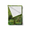 thumbnail image 2 of Nature Soft Flannel Fleece Throw Blanket, Forest with Lake Dutch Garden Pastoral Woodland Botany Flowerbed Picture, Cozy Plush for Indoor and Outdoor Use, 50" x 70", Fern and Lime Green, by Ambesonne, 2 of 6