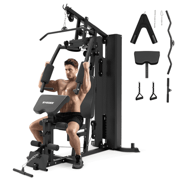 Syedee Home Gym Workout Station, Full Body Traning Weight Cable Machine with 138lbs Weight Stack