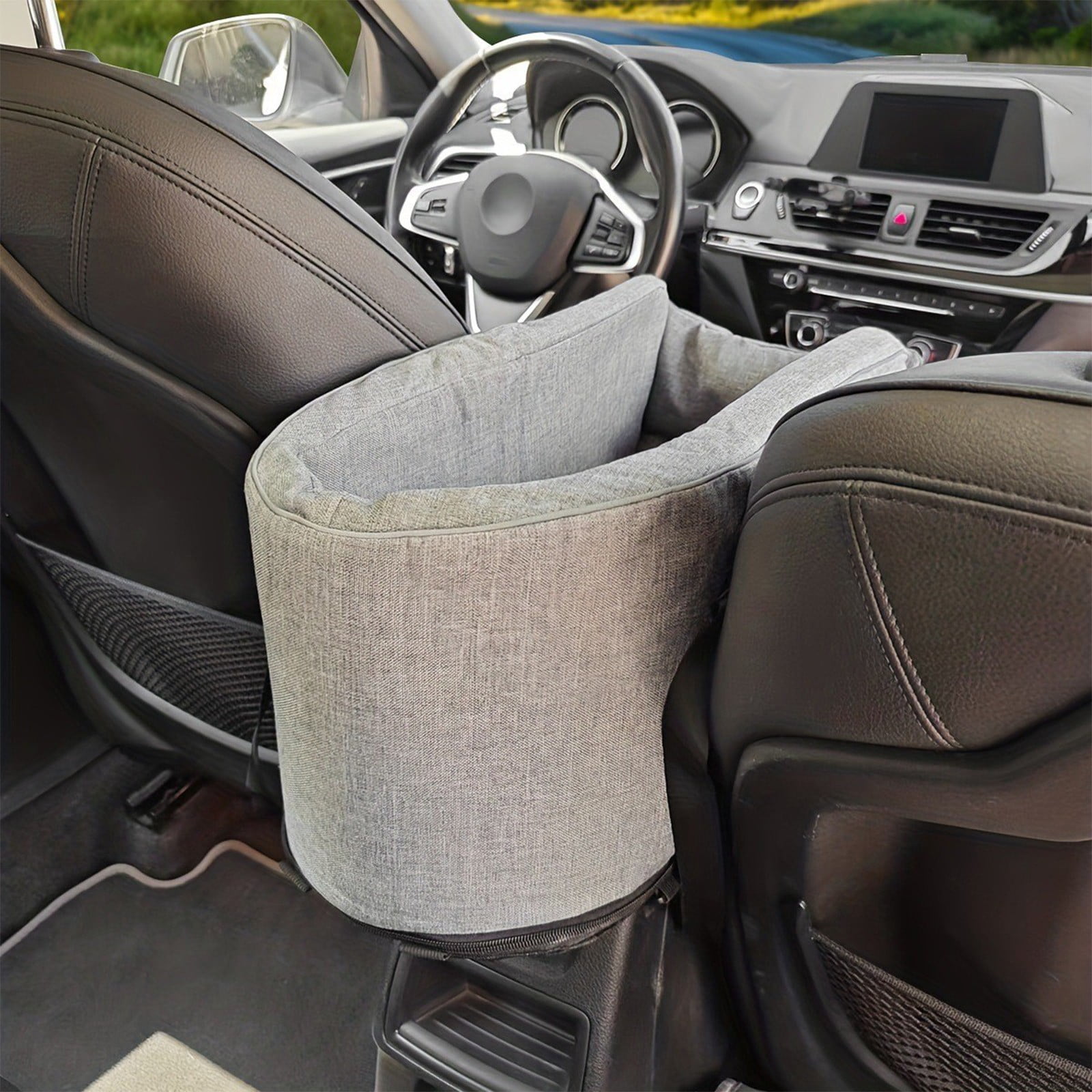 Multi-Function Small Dog Car Seat Center Console & Carrier - Sturdy Console Dogs Car Seats for Small Dogs & Cats, Pet Dog Bed for Cars Back Seat