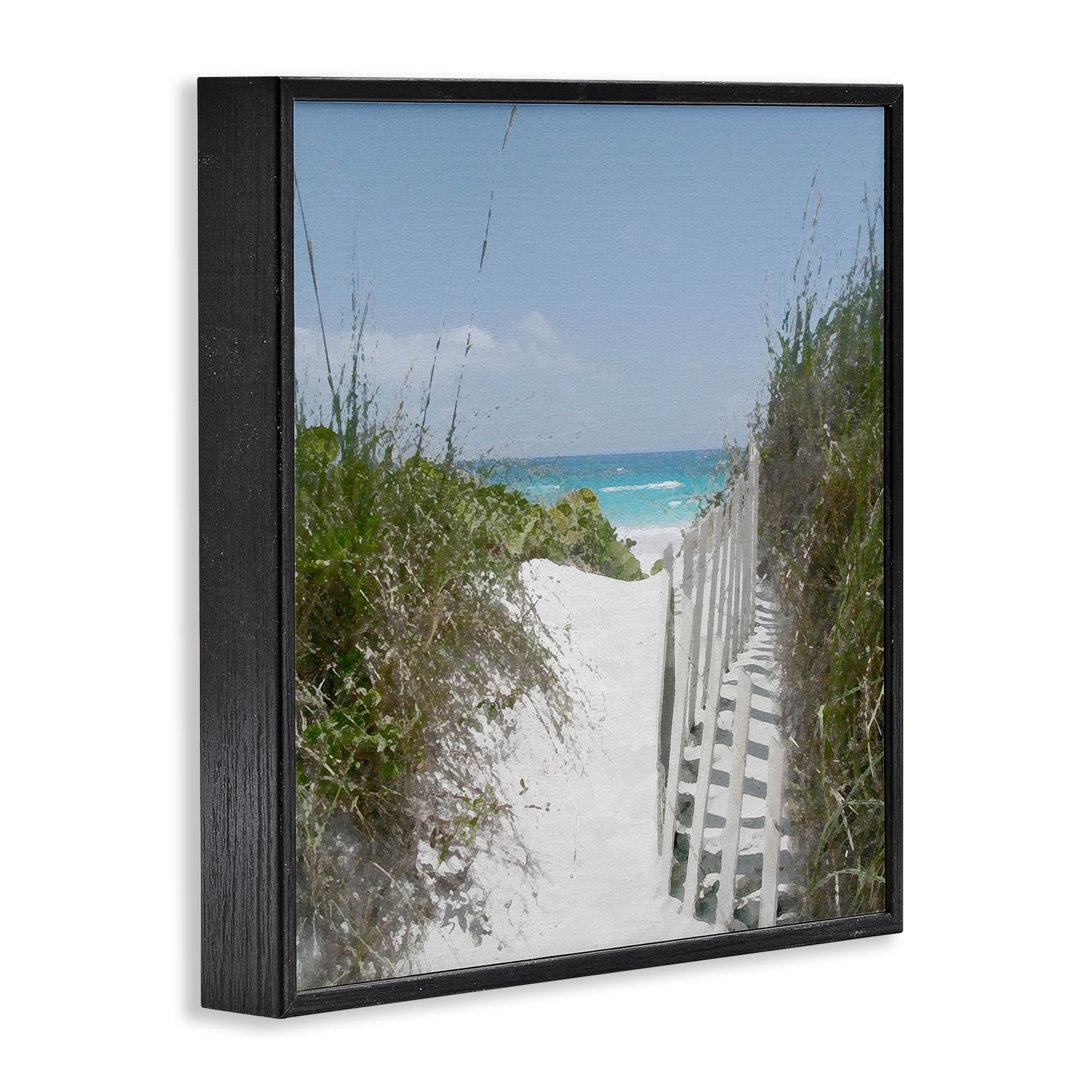 Stupell Industries To The Sea Landscape Coastal Photography Black Framed Art Print Wall Art, 12 x 12