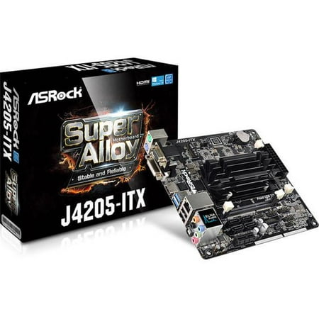 ASRock J4205-ITX Intel Pentium J4205 2.6 GHz DDR3 & DDR3L SATA 3 & USB 3.0 M.2 A & V & GBE Mini-ITX Motherboard & CPU