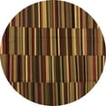 thumbnail image 1 of Ahgly Company Indoor Round Abstract Brown Contemporary Area Rugs, 3' Round, 1 of 4