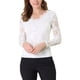 thumbnail image 5 of INSPIRAR CHIC Día de San Valentín Blusa de Encaje Floral de Manga Larga con Escote en V y Detalle de Encaje 3XL Blanca, 5 of 7
