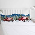 thumbnail image 5 of Christmas Red Truck King Size Comforter Set, Winter Car Deer Xmas Trees Snow Blur Soft Bedding for All Seasons, 4 Pcs Bed Set with 1Comforter (90"x106") ,1 Sheet(94"x116"), 2 Pillowcases (19"x35"), 5 of 7