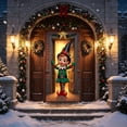 thumbnail image 4 of Miwamany Festive Christmas Door Banner, Soft Fabric Tapestry with Snowman Scene, Front Door Hanging Cover for Winter Holiday Wall Decor, 4 of 9