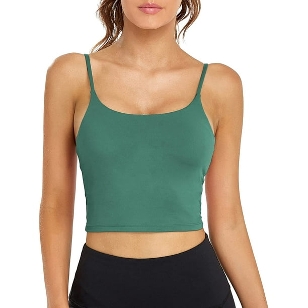 Buy DISOLVE Womens Padded Longline Sports Bra Athletic Workout