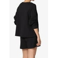 thumbnail image 4 of TheMogan Women's S~3X Cotton Terry Long Sleeve Oversized Top & Drawstring Shorts SET, 4 of 7