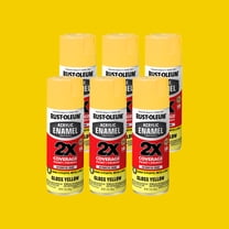 6 Pack, Yellow, Rust-Oleum Automotive Gloss Acrylic Enamel 2X Spray Paint-316890, 12 oz